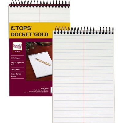 TOPS Docket Gold Spiral Steno Book (99708)