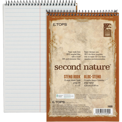 TOPS Second Nature Spiral Steno Notebook (74690)