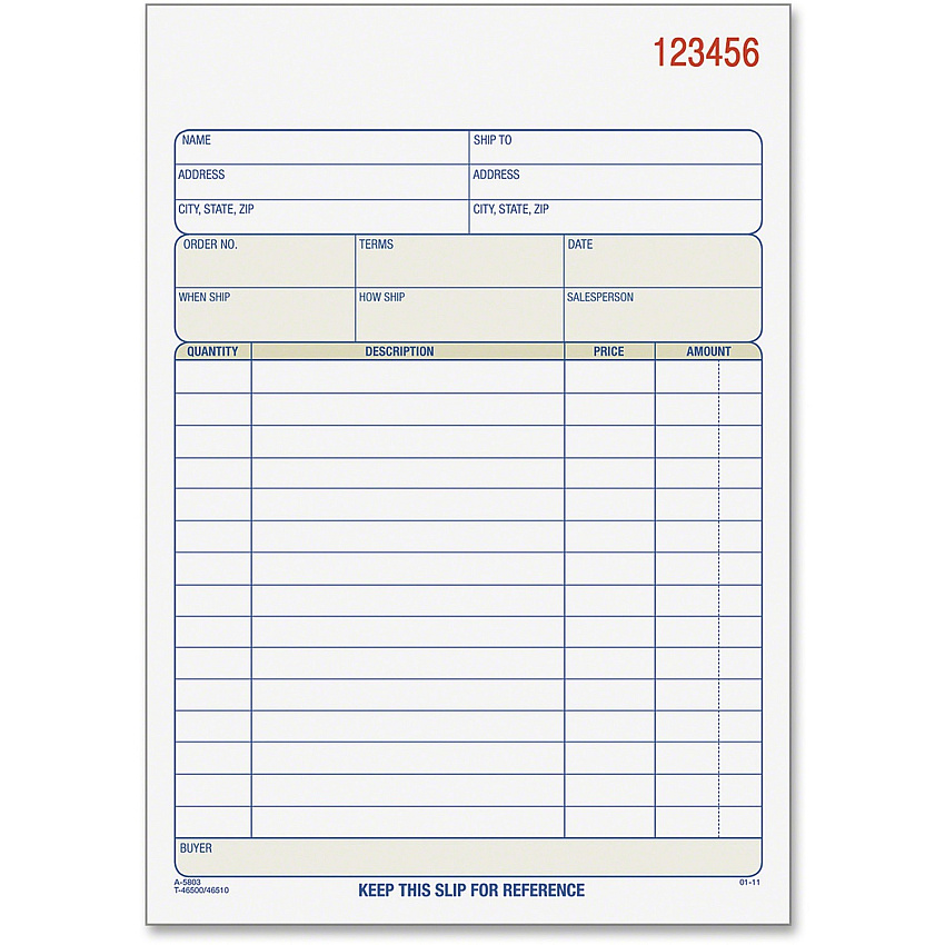 TOPS 3-part/15-item Sales Order Book (TOP46510)