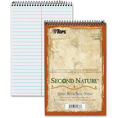 TOPS Second Nature Spiral Reporter/Steno Notebook (TOP74688)