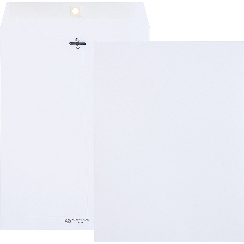 Quality Park 9 x 12 Clasp Envelopes with Deeply Gummed Flaps (QUA38390)