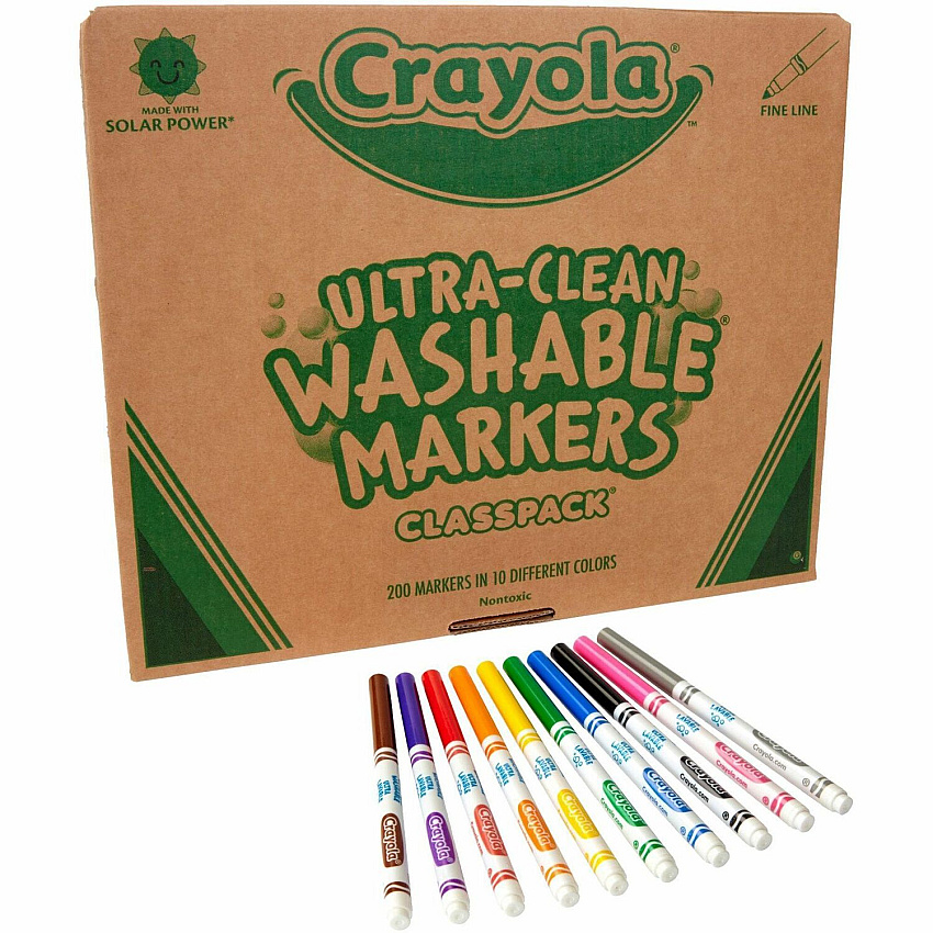 Crayola 10-Color Ultra-Clean Washable Marker Classpack (CYO588211)