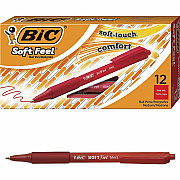 BIC SoftFeel Retractable Ball Pens (BICSCSM11RD)