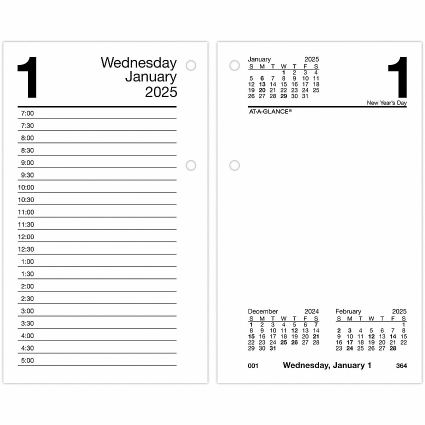 AT-A-GLANCE Desk Calendar Refill, 3.5 x 6, White Sheets, 12-Month (Jan to Dec): 2026 (E71750)