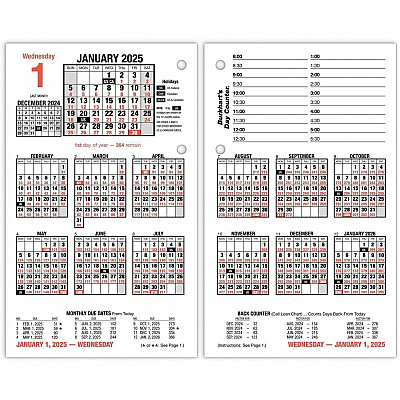 AT-A-GLANCE Burkhart's Day Counter Desk Calendar Refill, 4.5 x 7.38, White Sheets, 12-Month (Jan to Dec): 2026 (E71250)