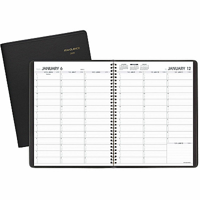 AT-A-GLANCE Weekly Appointment Book, 11 x 8.25, Black Cover, 13-Month: Jan 2026 to Jan 2027 (7095005)