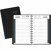 AT-A-GLANCE Daily Appointment Book with 15-Minute Appointments, One Day/Page: Mon to Sun, 8 x 5, Black Cover, 12-Month (Jan to Dec): 2026 (7080005)