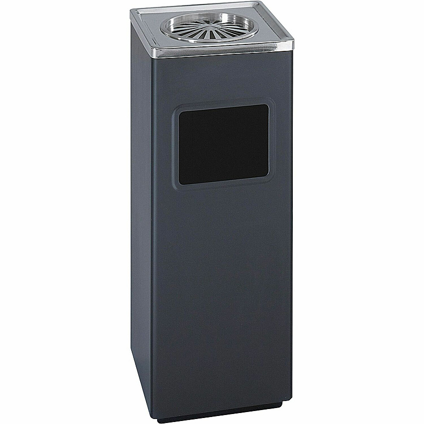 Safco Sandless Square Ash Urn/Trash Receptacle (SAF9696BL)