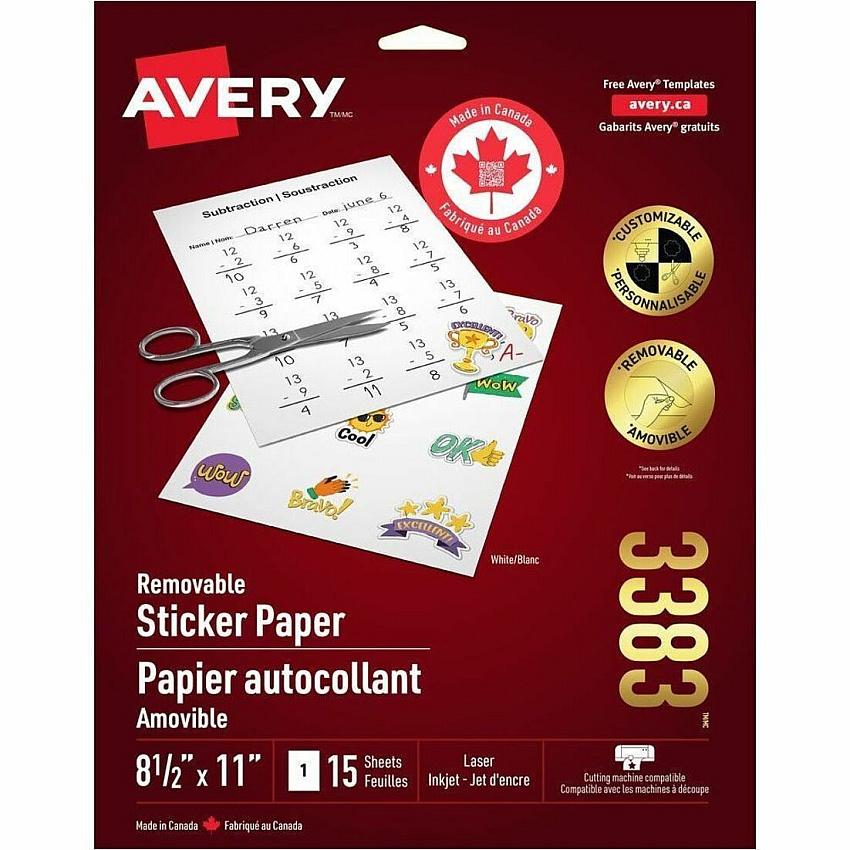 Avery Sticker Project Paper (03383)