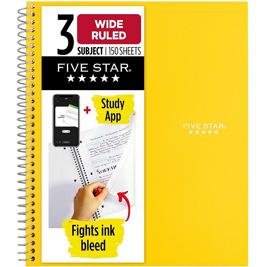 Five Star Three-subject Notebook (MEA05204)