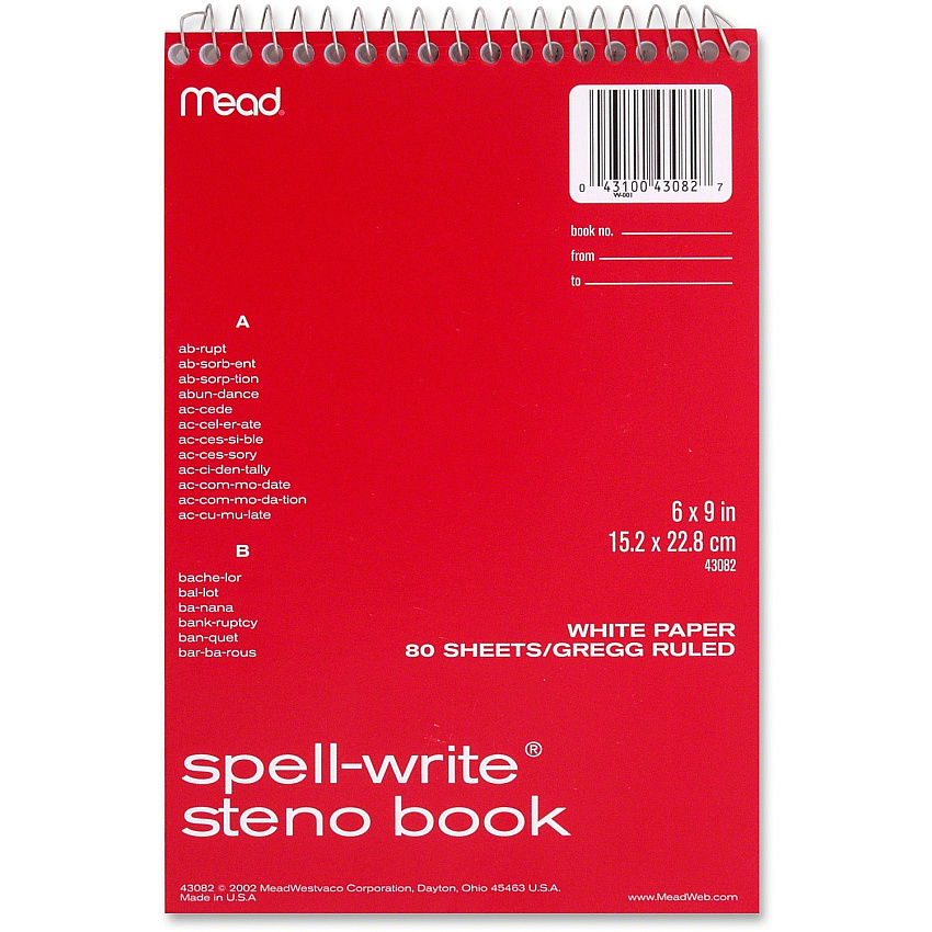 Mead Spell-Write Steno Book (MEA43082)