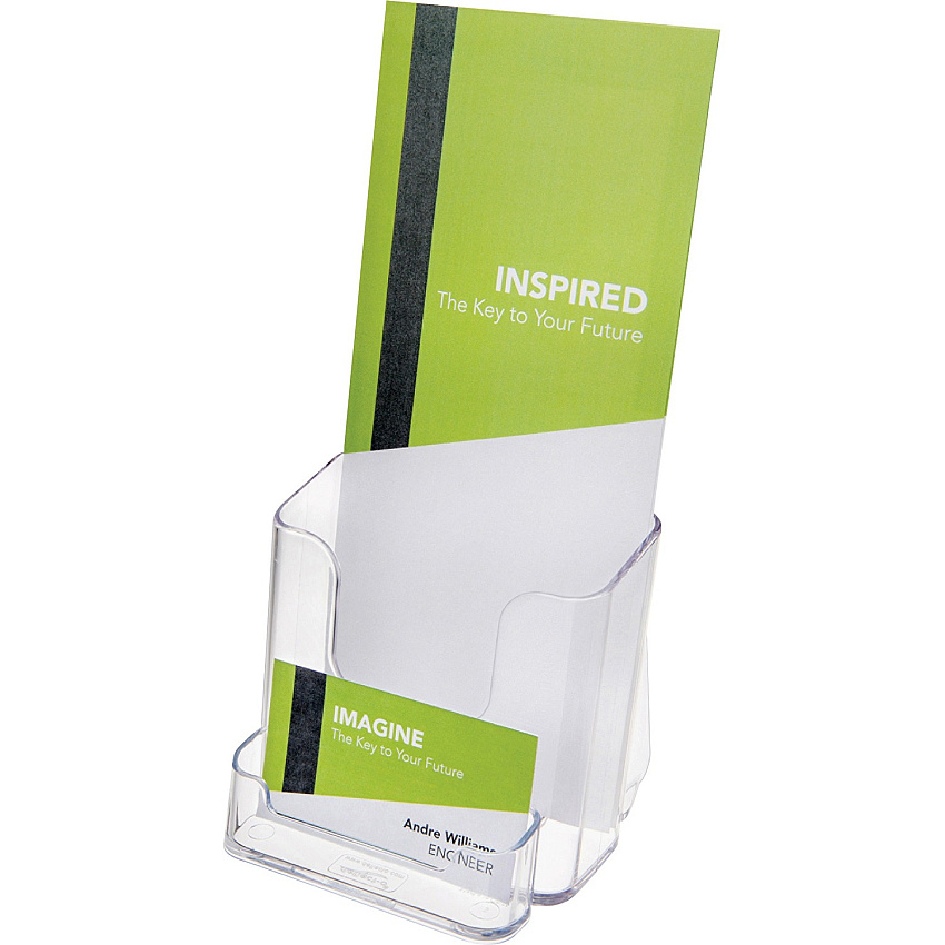 deflecto Countertop Leaflet Holder With Business Card Holder (DEF78601)