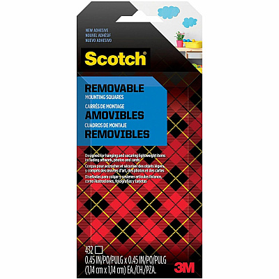 Scotch Removable Double-Sided Mounting Squares (MMM7225)