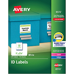 Avery Laser Inkjet Printer Permanent ID Labels (AVE6572)