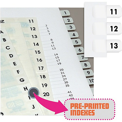 Redi-Tag Preprinted 11-20 Numbered Index Tabs (RTG31002)