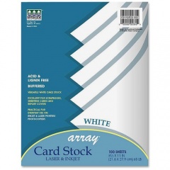 Pacon Laser Printable Multipurpose Card Stock - White - Recycled - 10% Recycled Content (101188)