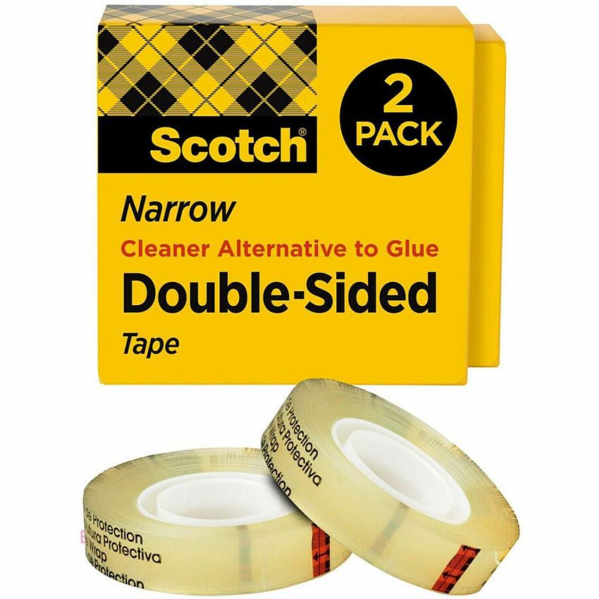 Scotch Permanent Double-Sided Tape - 1/2"W (MMM6652PK)