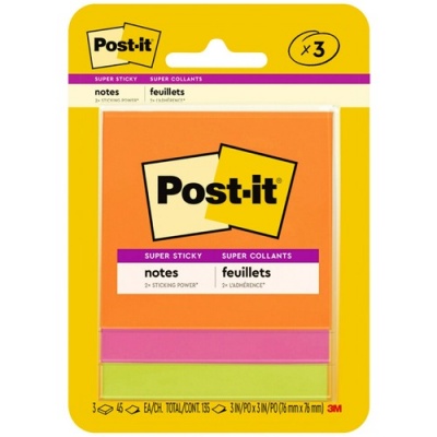 Post-it Super Sticky Note Pads - Energy Boost Color Collection (3321SSAU)