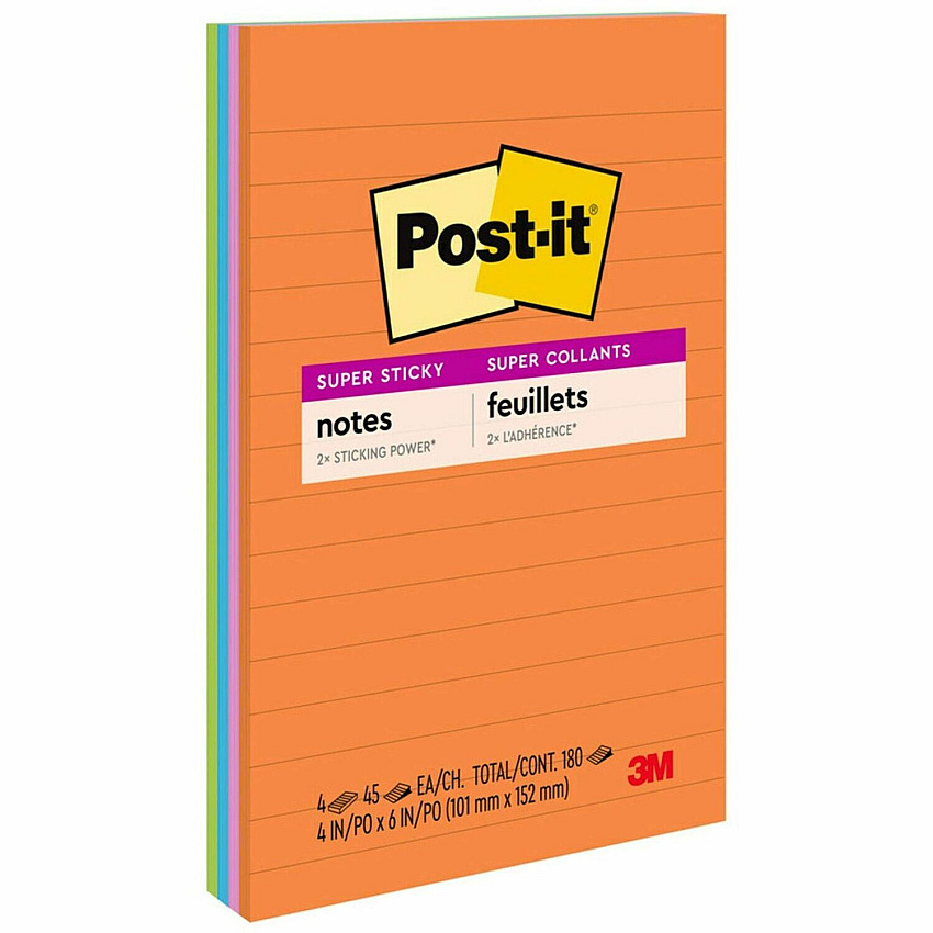 Post-it Super Sticky Notes - Energy Boost Color Collection (MMM4621SSAU)