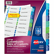 Avery Two-Column Table Contents Dividers w/Tabs (AVE11320)