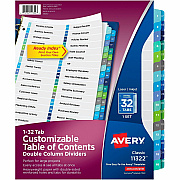 Avery Two-Column Table Contents Dividers w/Tabs (AVE11322)