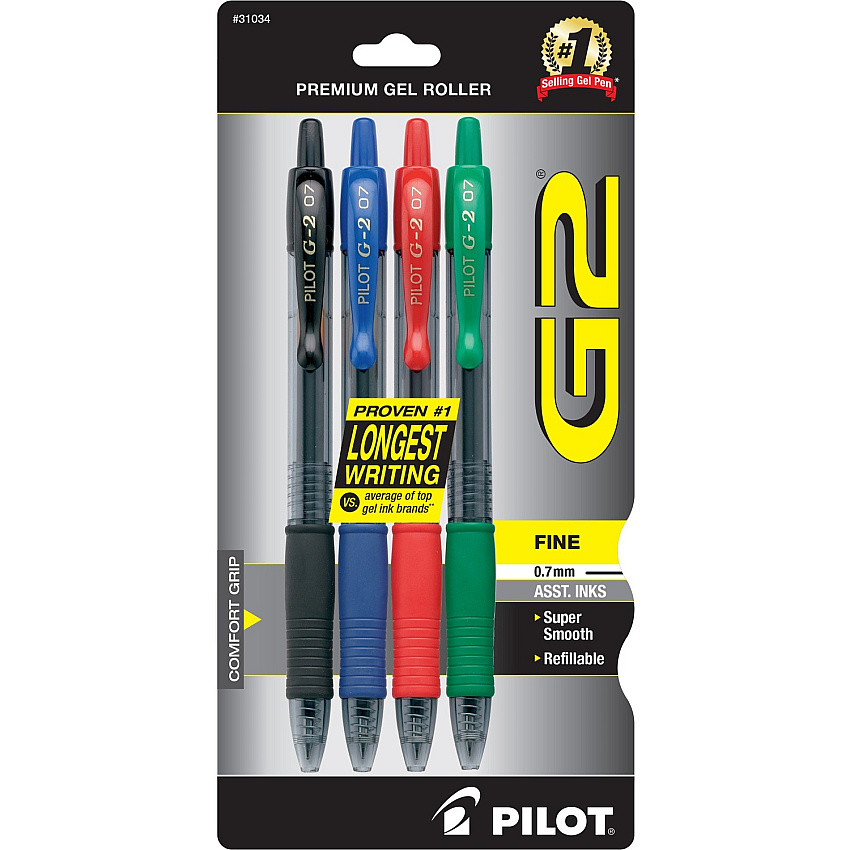 Pilot G2 Retractable Gel Ink Rollerball Pens (PIL31034)