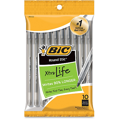 BIC Round Stic Ballpoint Pens (BICGSMP101BK)