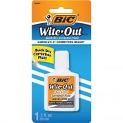 BIC Quick Dry Correction Fluid, White, 1 Pack (WOFQDP1WHI)