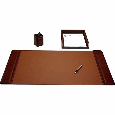 Dacasso Mocha Leather 3-Piece Desk Pad Kit (D3037)