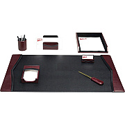 Dacasso Two-Toned Leather 7-Piece Desk Pad Kit (D7004)