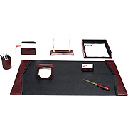 Dacasso Two-Toned Leather 8-Piece Desk Pad Kit (D7012)