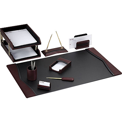 Dacasso Two-Toned Leather 10-Piece Desk Pad Kit (D7020)