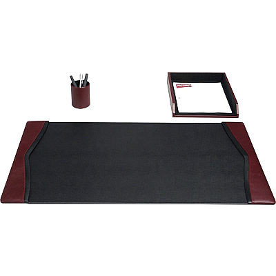 Dacasso Two-Tone Leather 3-Piece Desk Pad Kit (D7037)