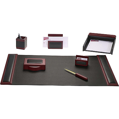 Dacasso Rosewood & Leather Desk Set (D8004)