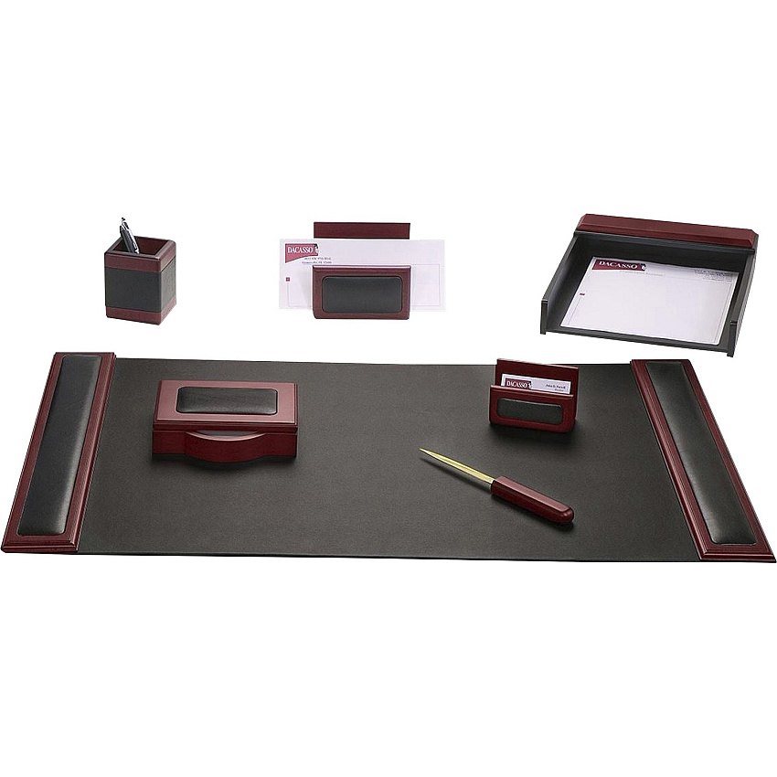 Dacasso Rosewood & Leather Desk Set (D8004)