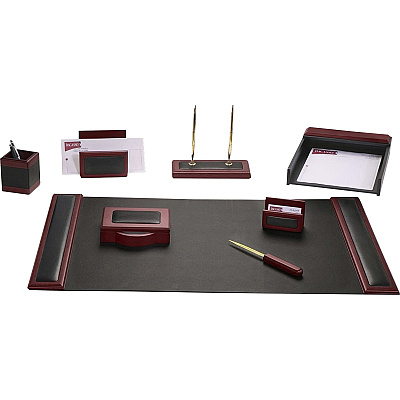 Dacasso Rosewood & Leather Desk Set (D8012)