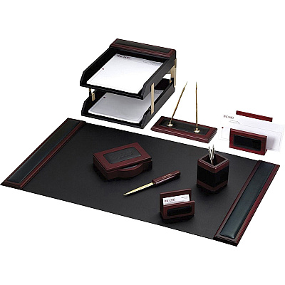 Dacasso Rosewood & Leather Desk Set (D8020)