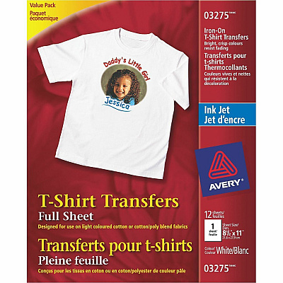 Avery T-Shirt Transfers for Inkjet Printers (AVE03275)