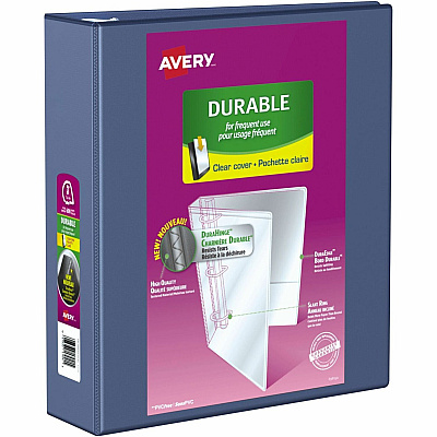 Avery Durable View Binder 3" , Slant D Rings, Navy" 3" , Slant D Rings, Navy (AVE17044)