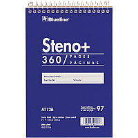 Blueline White Paper Wirebound Steno Pad (REDAT12B)