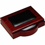 Dacasso Rosewood & Leather Memo Holder (A8009)