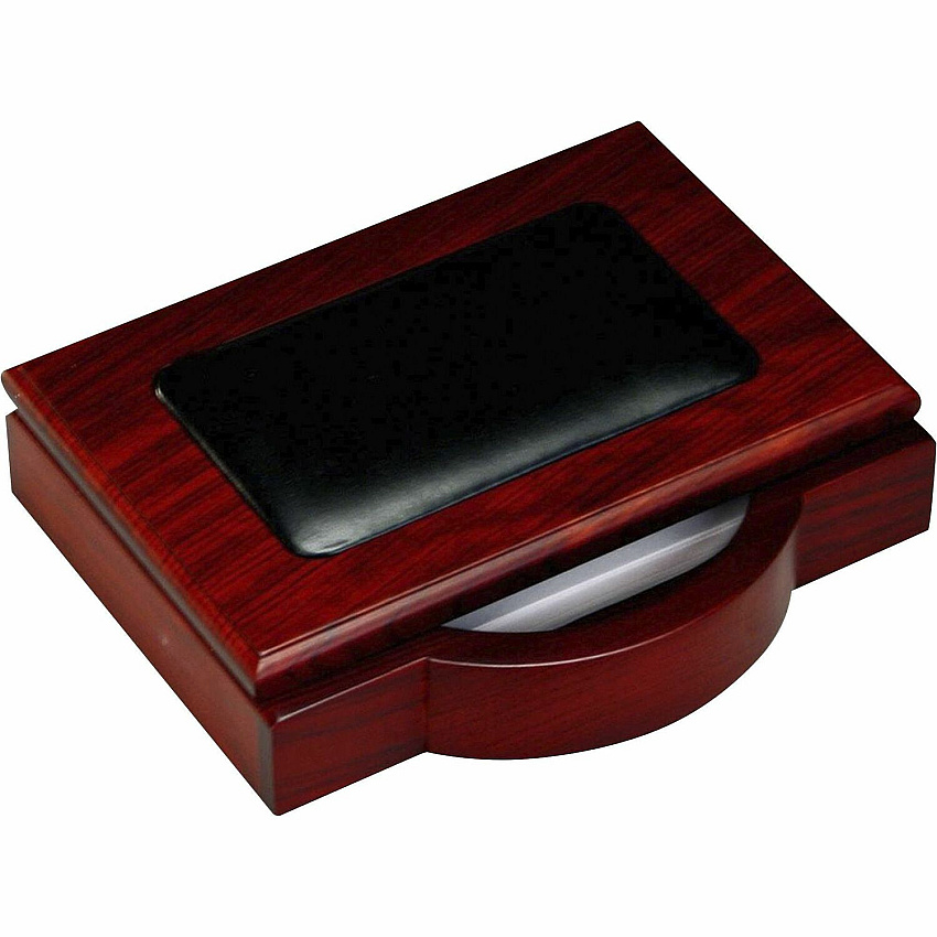 Dacasso Rosewood & Leather Memo Holder (A8009)