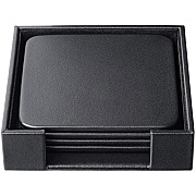 Dacasso Leather Coasters - Set of 4 Square with Holder (A1081)