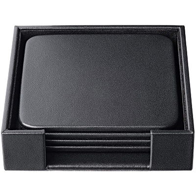 Dacasso Leather Coasters - Set of 4 Square with Holder (A1081)