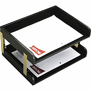 Dacasso Two Side Load Letter Trays With Gold Posts (A1072)