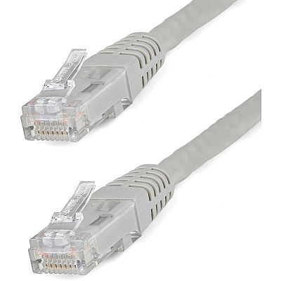 StarTech 1ft Cat6 Ethernet Cable Gray Cat 6 Poe (C6PATCH1GR)