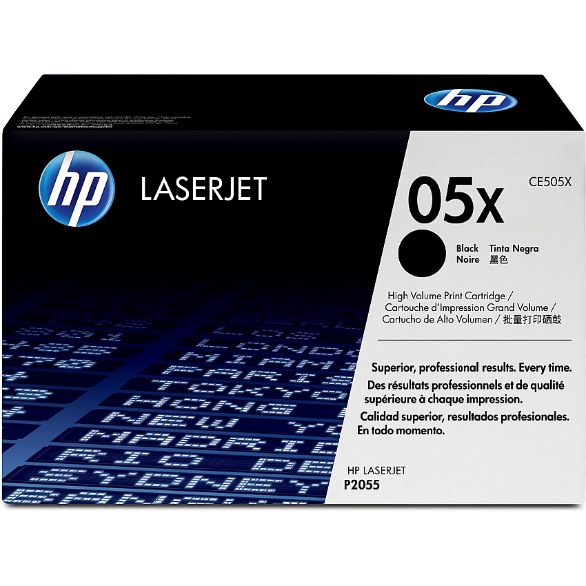 HP 05X (HEWCE505X) Original High Yield Laser Toner Cartridge - Single Pack - Black - 1 Each