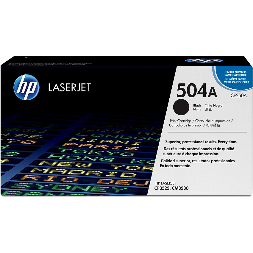 HP 504A (HEWCE250A) Original Laser Toner Cartridge - Single Pack - Black - 1 Each