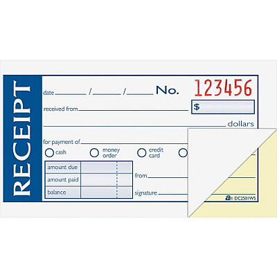 Adams Money/rent Receipt Books (ABFDC2501WS)