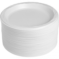 Genuine Joe Reusable Plastic White Plates (10329)